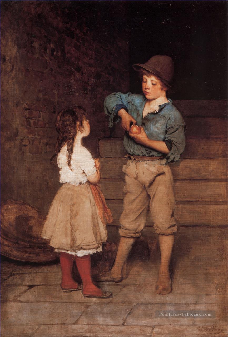 von Deux enfants dame Eugène de Blaas Peintures à l'huile